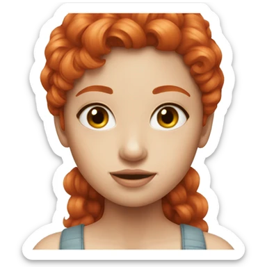 pretty girl  red ginger hair sticker