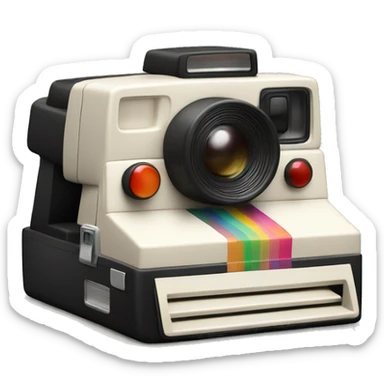 a classic iconic polaroid camera, just the object itself sticker
