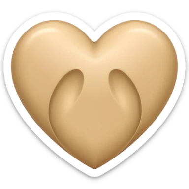 Beige hart sticker