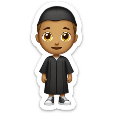 tan boy in graduation sticker