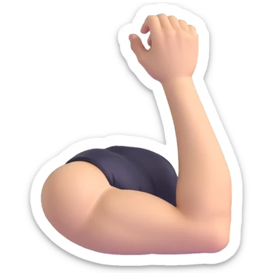 muscular arm of white young man, focus on the arm sticker