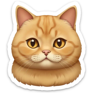 Golden British shorthair cat with round face and plush fur sticker