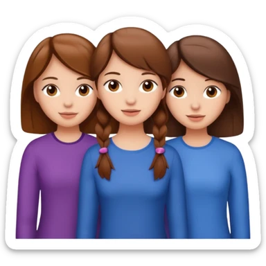 russian-trio-girls-best-friends with brown hair sticker