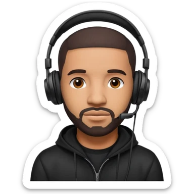 drake Black Headphones sticker