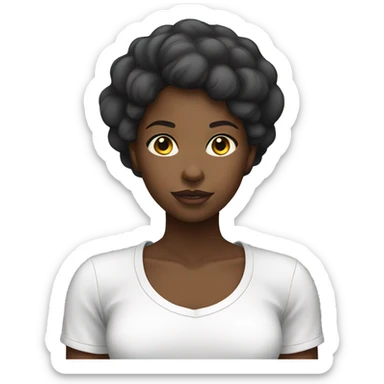 black girl with a white fitted t shirt sticker