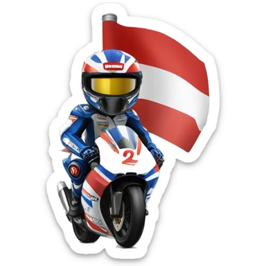 supersport motorcycle guy helmet holding indonesia flag racing motogp sticker
