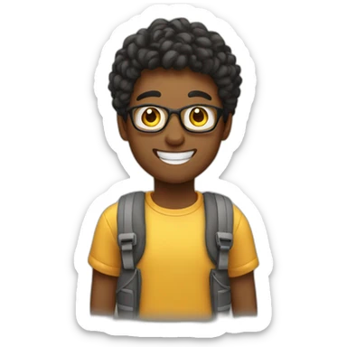 Learning university student happy sticker