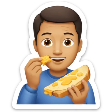 Thai man eating cheese toastie sticker