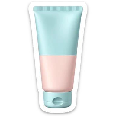 hand cream tube object icon, blank packaging with no text or logo, smooth cosmetic tube, soft pastel color, minimal design, closed cap, 3D cartoon, mobile game icon style, centered, clean background, soft shadow, no watermark sticker