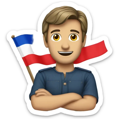 jean luc melanchon with french flag sticker