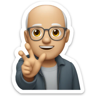 Un ragazzo che con un mano indica davanti a sé "aspetta" sticker