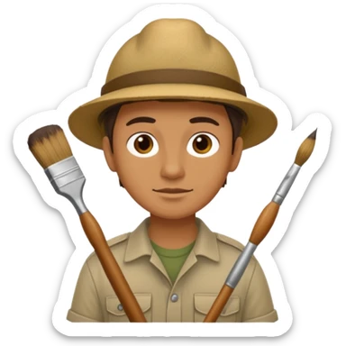 Archaeologist with Brush sticker