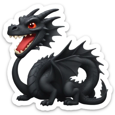 black dragon with red eyes emoji pack  sticker