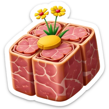 spam meat flowers sticker