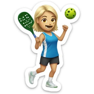 Girl playing pickleball  sticker