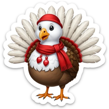 Fancy snow turkey sticker