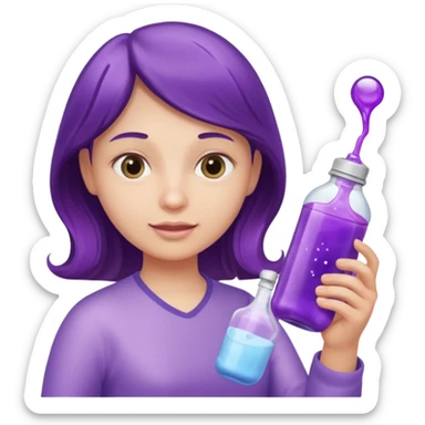 baby bottle with purple liquid and week sticker