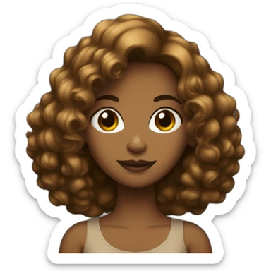 Mulher de vestido preto e cabelo castanho sticker