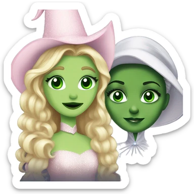 Glinda and elphaba wicked  sticker