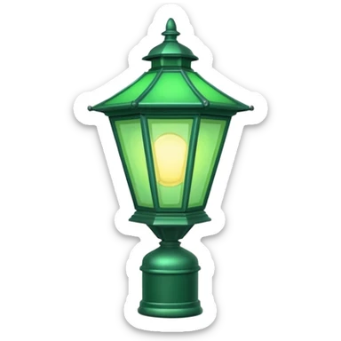 Shop Sign Light + green tint, Street Lantern. sticker