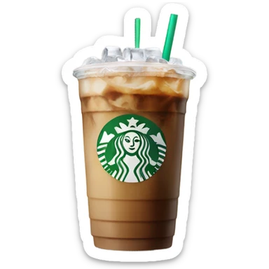 Starbuck ice coffee with ice cubes sticker