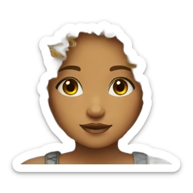 sunflower crown girl curly hair sticker