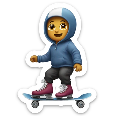 Bebé en una patineta sticker