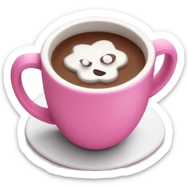 hot chocolate in pink mug sticker