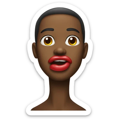 a mouth sending kisses sticker