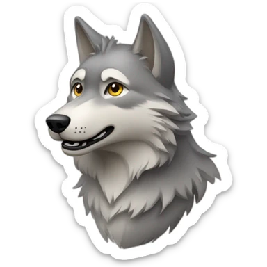Anthropomorphic gray wolf sticker