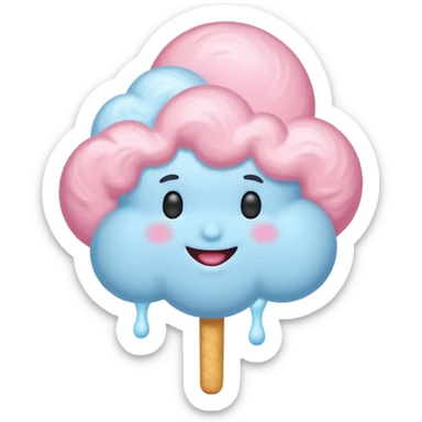 cloud people cotton candy, sticker