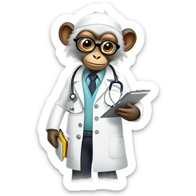Funny doctor monkey sticker