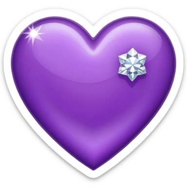 purple heart with diamond around it sticker