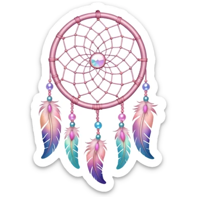 Iridescent pastel pink dreamcatcher sticker