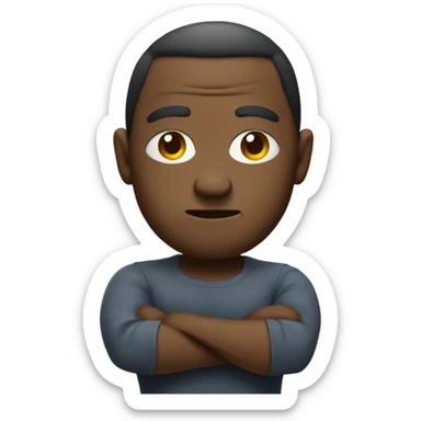  emoji with mad face and arms crossed  sticker