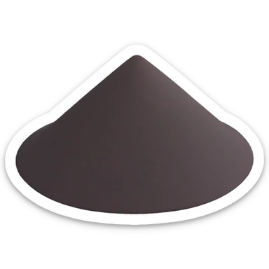pile of iron sand, dark gray color, shiny grains, minimalistic style sticker