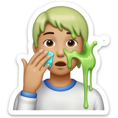 slime drip from nose wipe nose sticker
