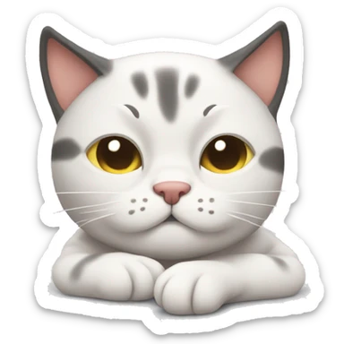 sleepy cat studyig sticker