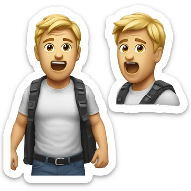 verified right, man shouting sticker