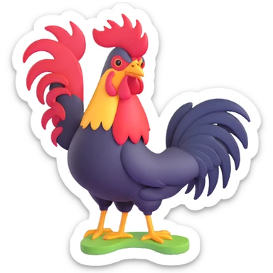 a rooster wearing flip-flops sticker