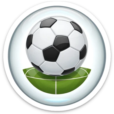transparent crystal ball with a visible soccer field inside, emoji style sticker