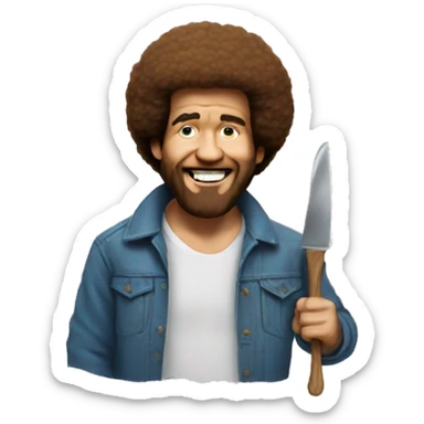 Bob Ross in the hood sticker