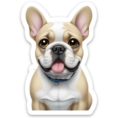 French bulldog in snow  sticker