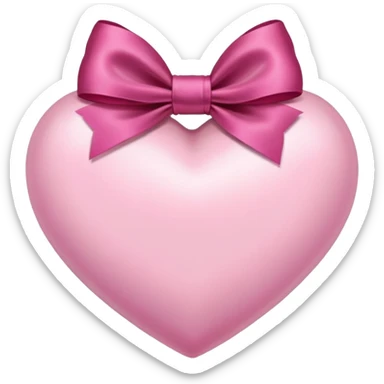 Light pink heart with a dark pink bow in the middle sticker