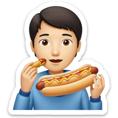 Asian eating dog anima sticker