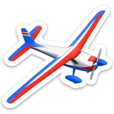 airplane super decathlon red and white with a blue line sticker