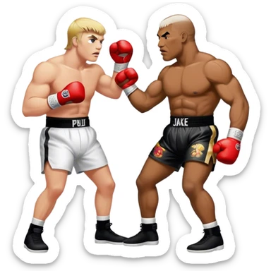 Mike Tyson fighting Jake Paul sticker