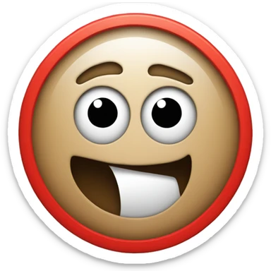 a surprised face cursing and sourrounded by a red circle sticker