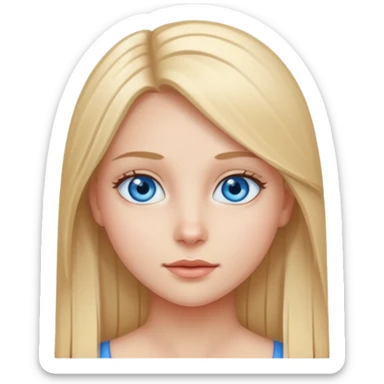 A girl with straight fair hair very fair skin blue eyes sticker
