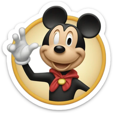 Disney logo with Mickey Mouse waving sticker